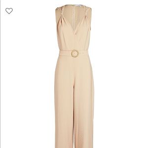 Intermix Paula belted twill jumpsuit